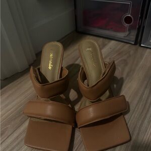 Brown Heeled Sandals